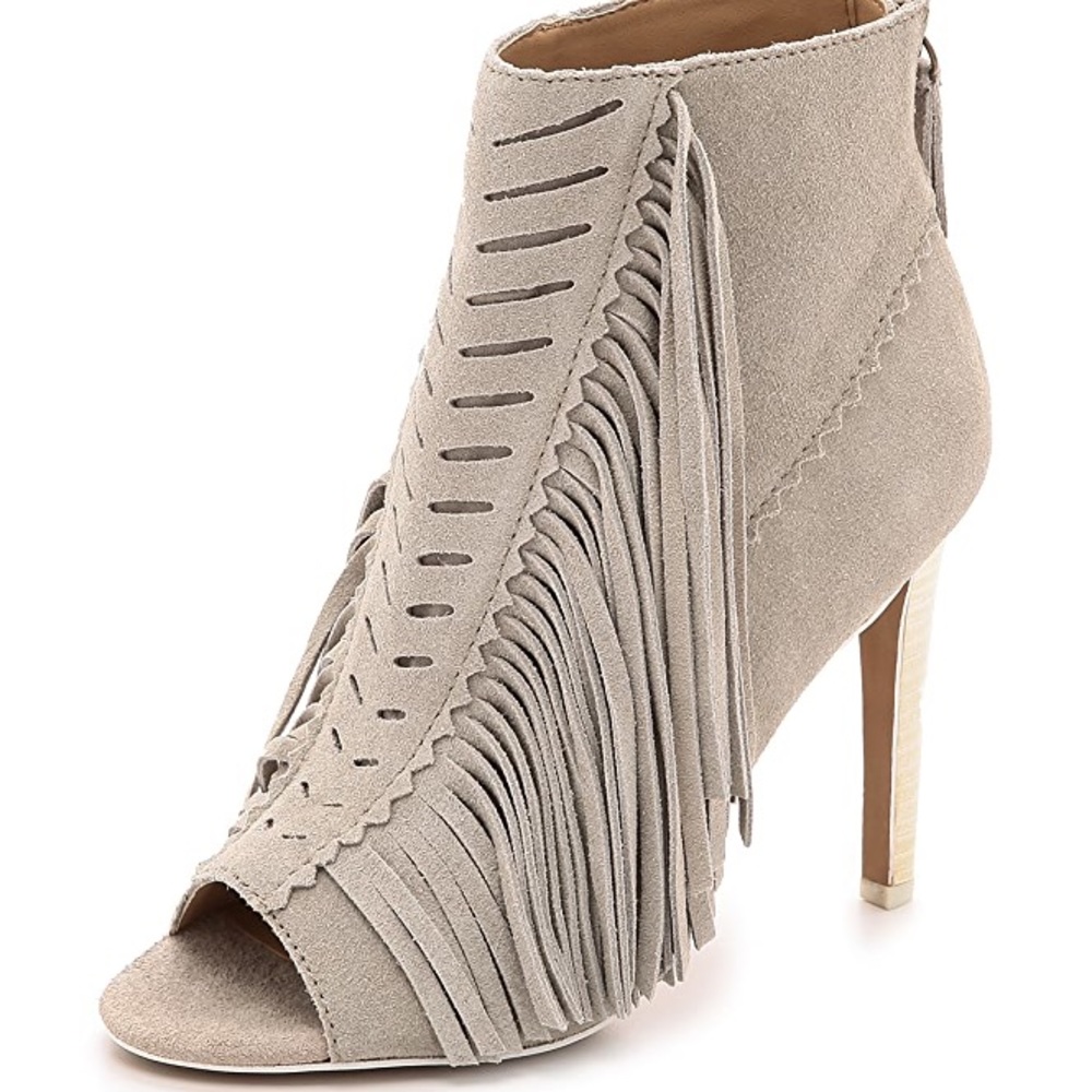 Joe’s suede fringe heels